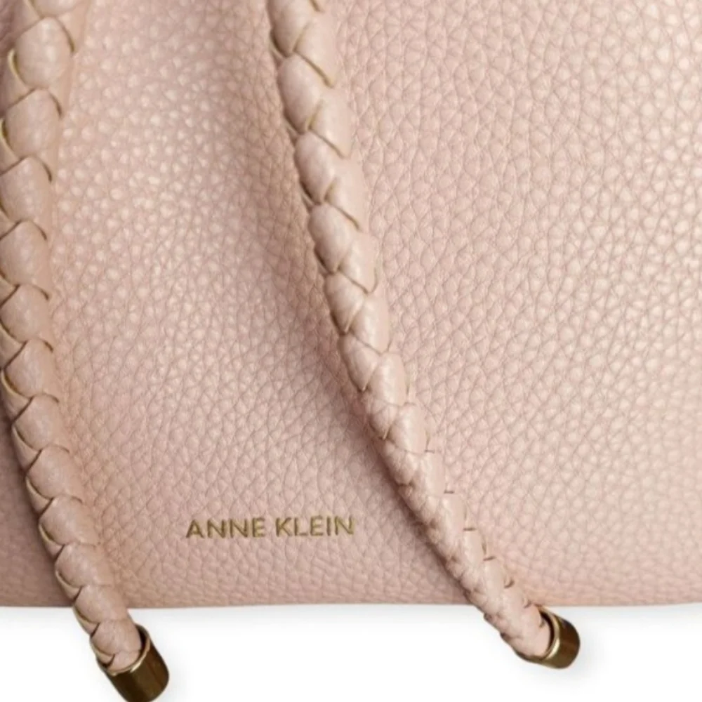 Anne Klein Light Pink Bucket Bag with Braided Design NWOT. - Picture 2 of 9